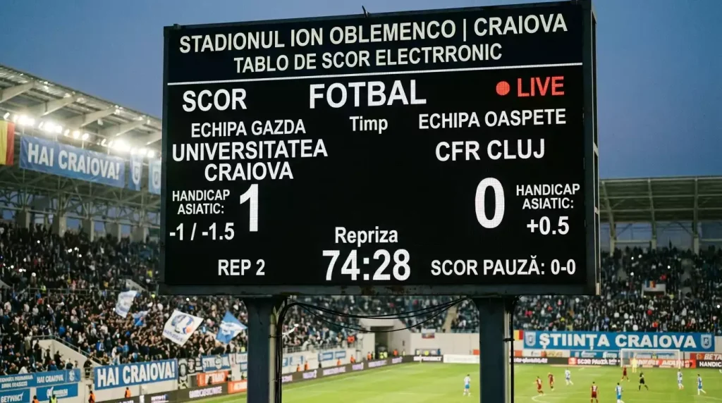 Tabelă de scoruri cu handicap european și asiatic aplicate la pariuri sportive
