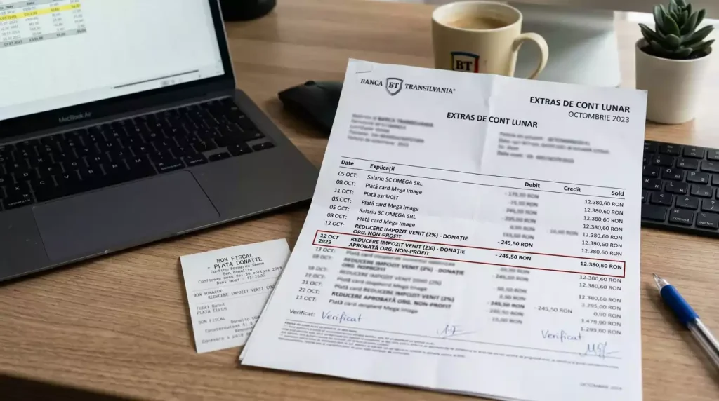Notă fiscală cu taxa de 2% pe depuneri la pariuri sportive în România