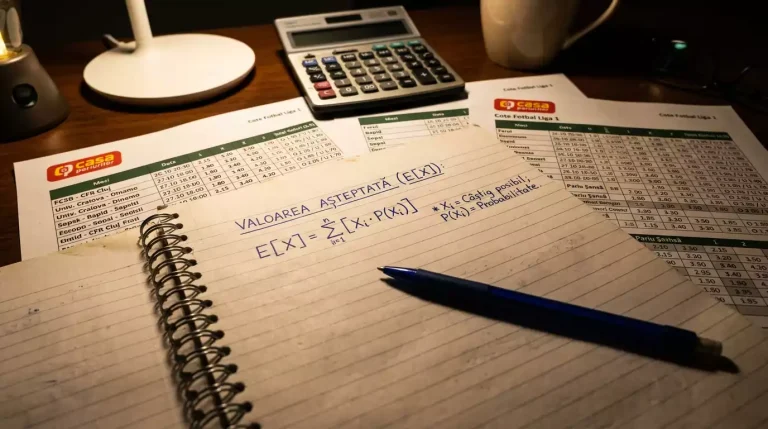 Formulă Expected Value scrisă pe un ecran cu cote de pariuri sportive
